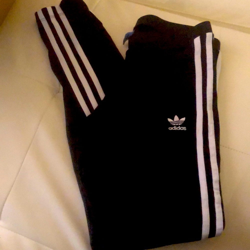 Adidas classic black white leggings fitted Small